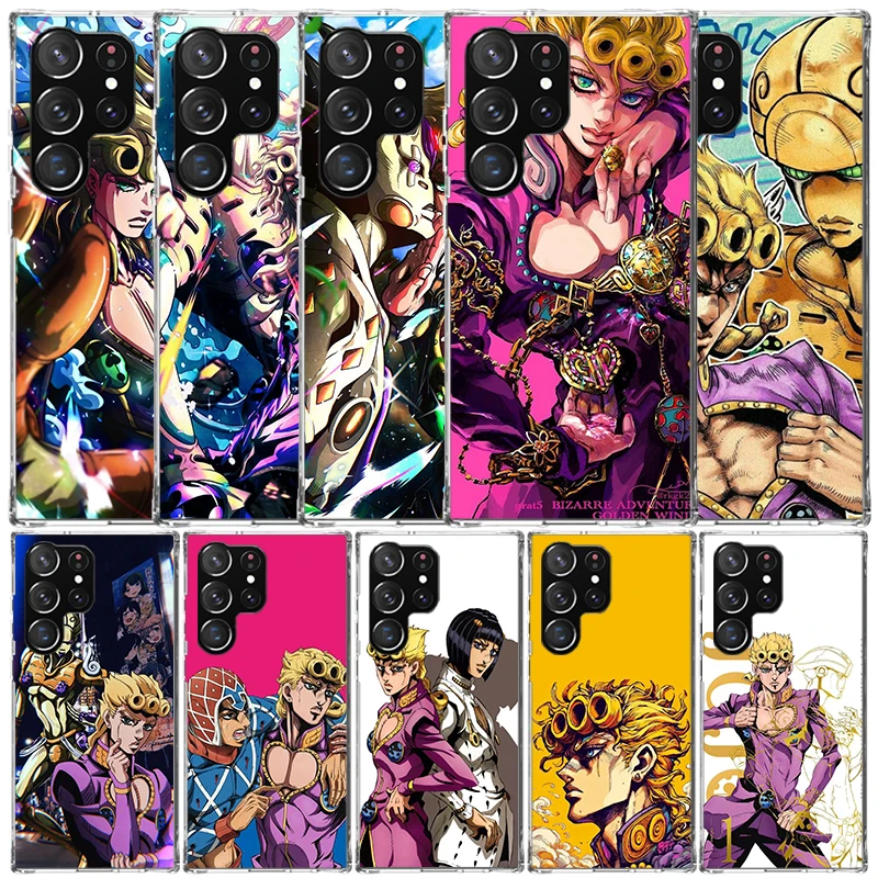 JoJo Adventure Giorno Giovanna Phone Case For Samsung Galaxy S24 S25 Edge S26 Ultra S22 S23 Plus S21 + S20 FE Soft TPU Back Cove