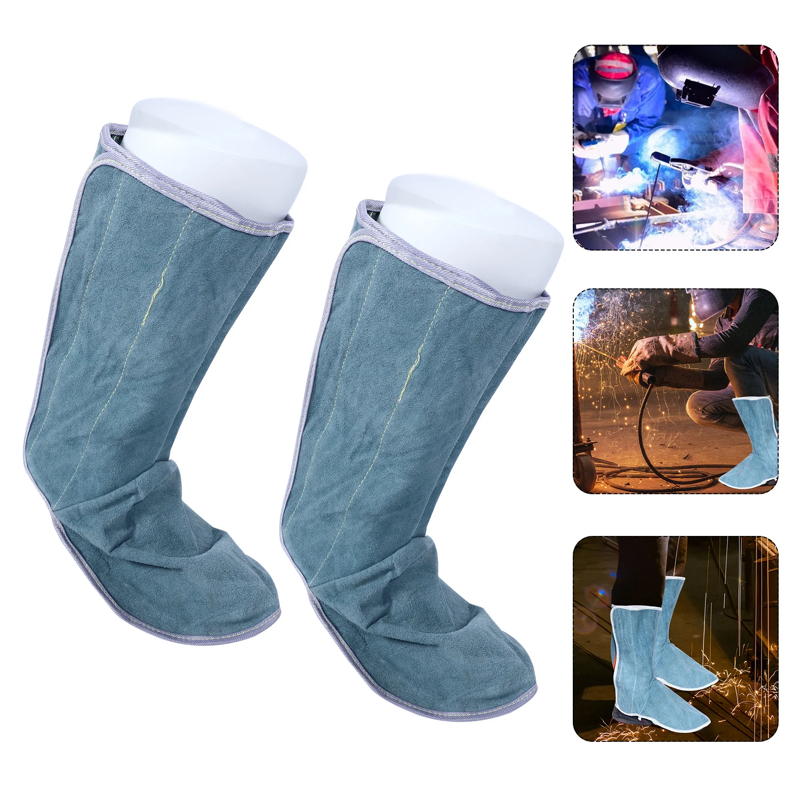 

1 Pair Welding Foot Cover Flame Retardant Heat Insulating Anti Scald Protection Durable Adjustable Hook Loop Lightweight For