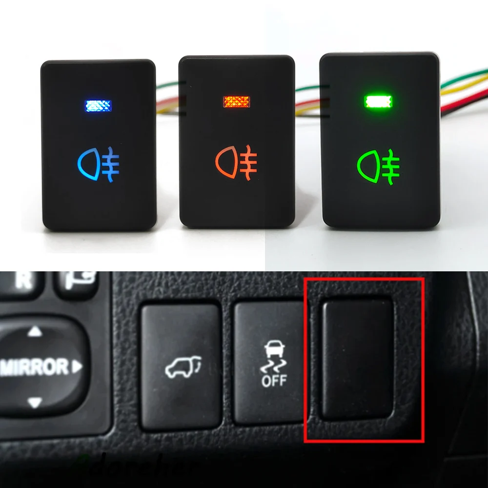 

Автомобильные аксессуары, светодиодный светильник, задний противотуманный фонарь, кнопка противотуманной фары для Toyota Camry Prius Corolla PRADO RAV4 2007-2014