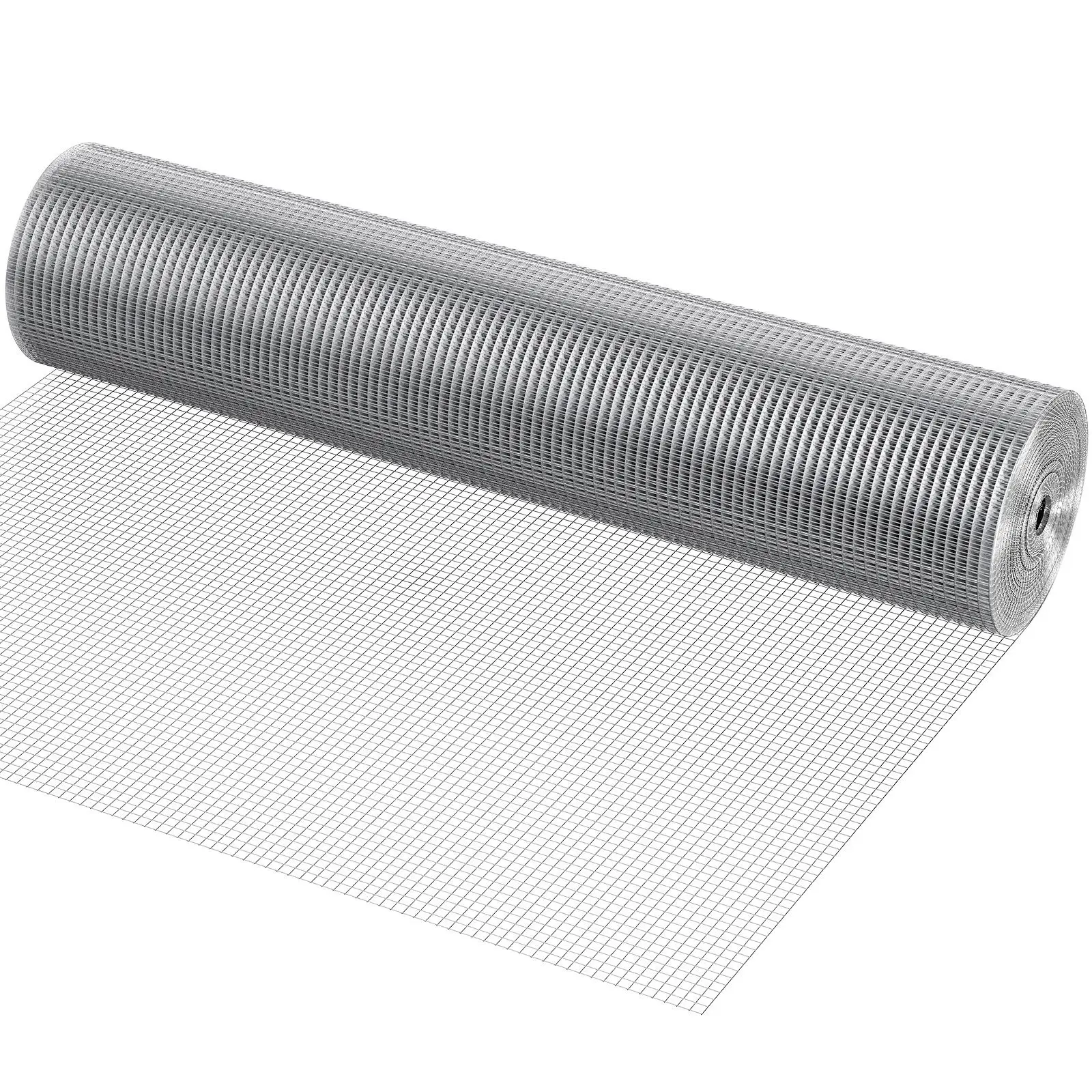 Hardware Cloth 1/2 inch 48 inch x 100 ft 19 Gauge Chicken Wire Fence, Hot-Dip Galvanized After Welding Metal Wire Mesh Roll, Garden Plant Welded Fencing Roll Supports Poultry Netting Cage Fence