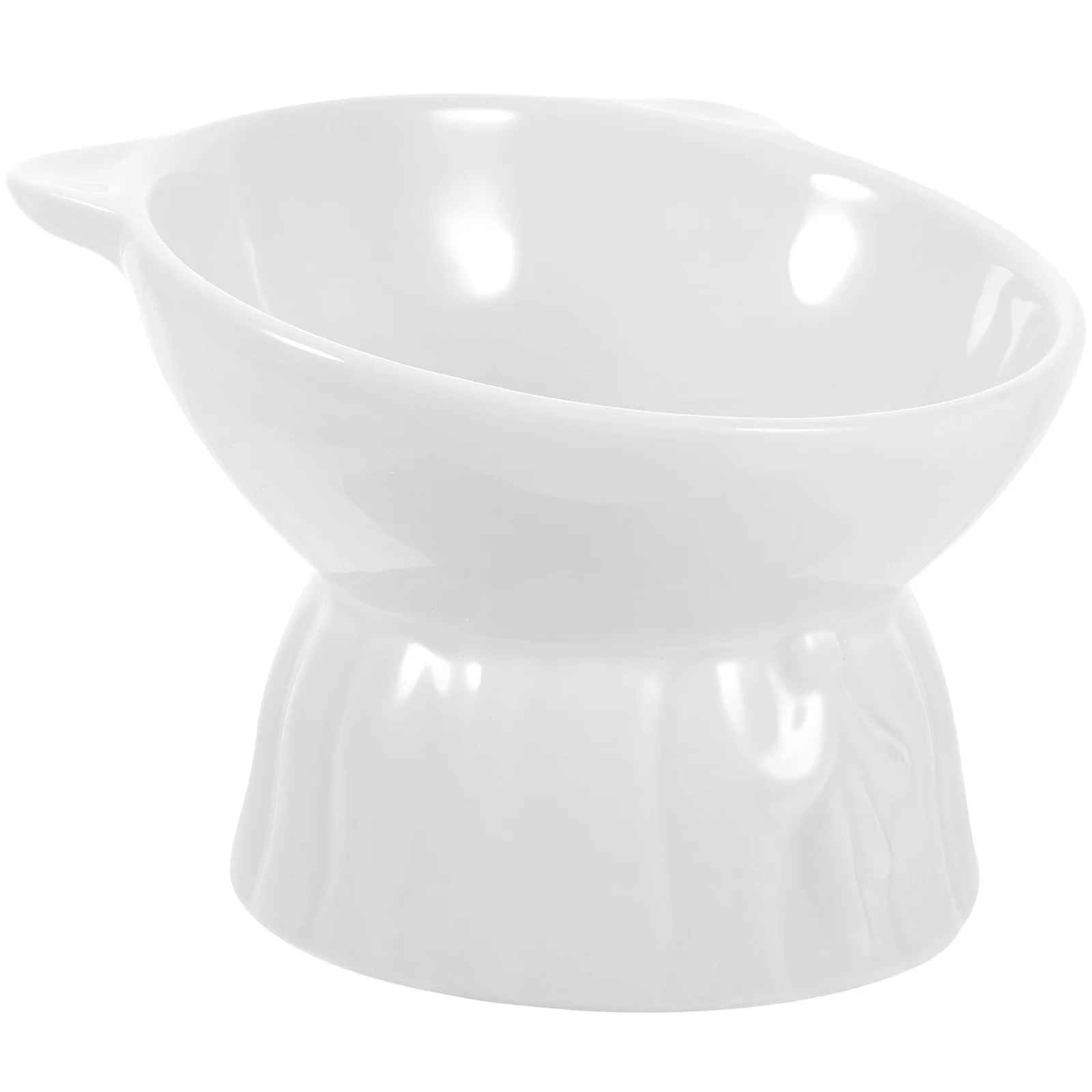 

Ceramic Elevated Cat Bowl Raised Feeding Accessory Stable Smooth Design Neck Protection Pet Supply Elevated Cat Bowl