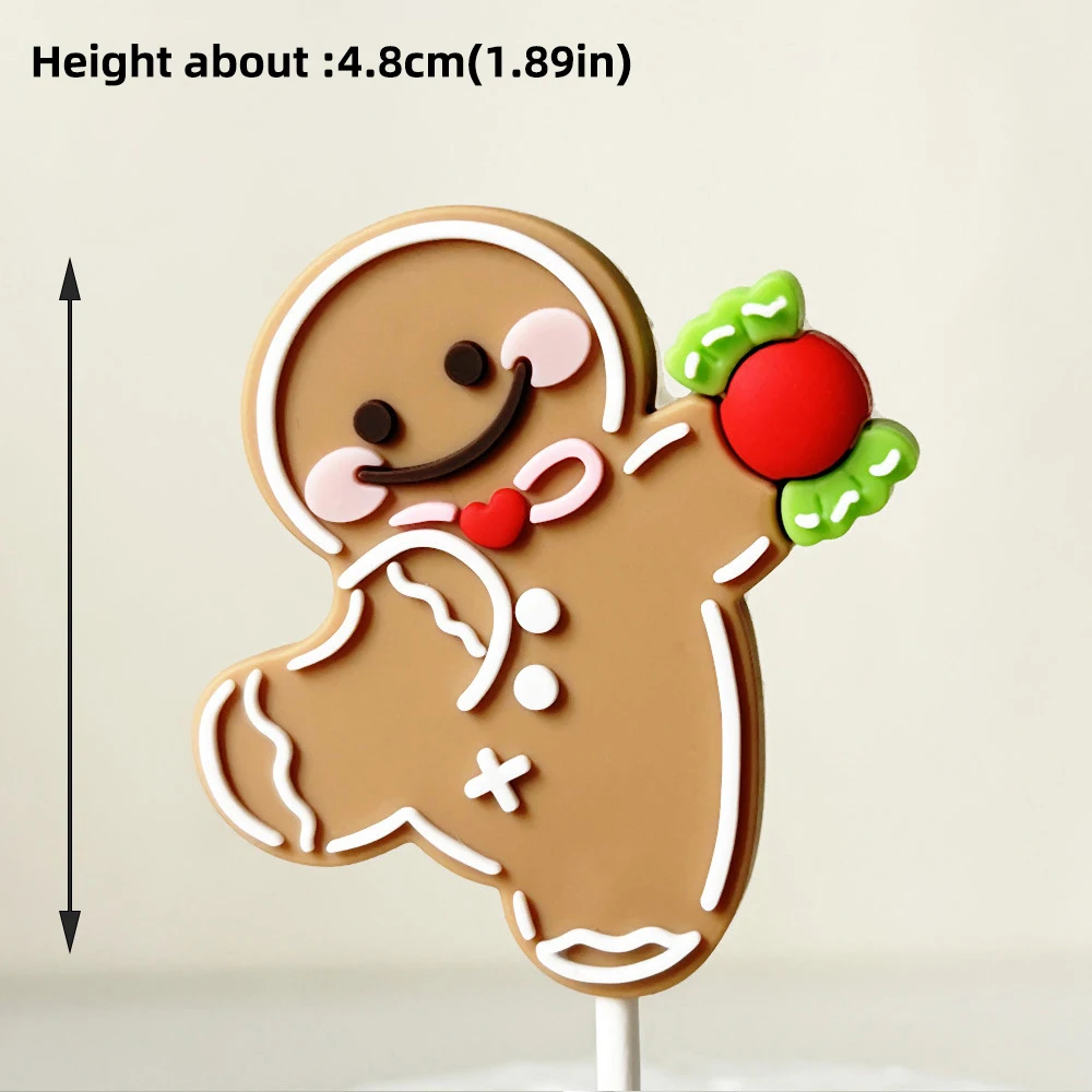 Neue Cupcake-Dekoration für Weihnachtskuchen, weicher Gummi-Weihnachtsbaum, Weihnachtsmann, Schneemann für Neujahr 2025, Weihnachts-Kuchenaufsatz – Detail 10