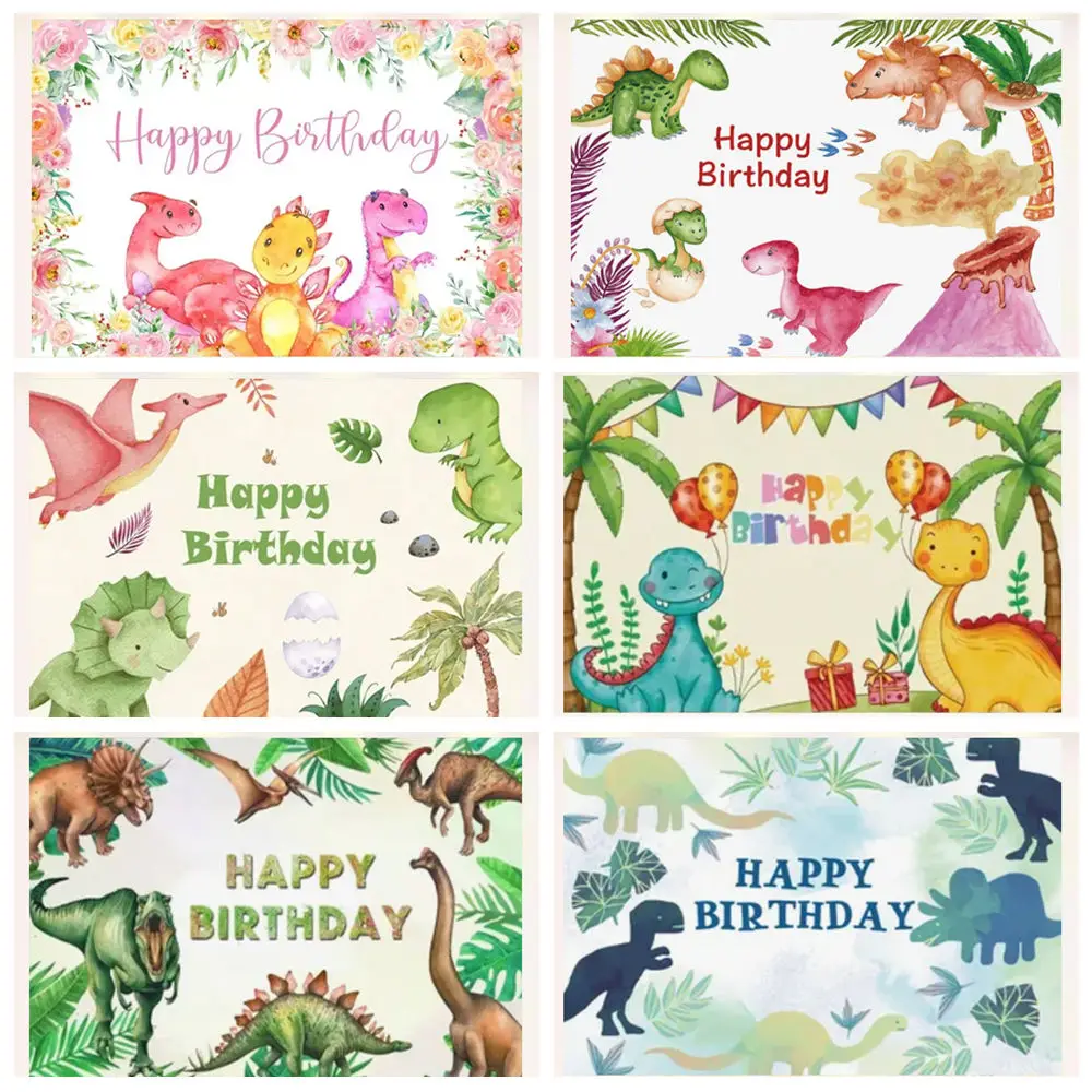 

Birthday Backdrop Dinosaur decoration Jurassic Dino Happy Birthday Theme customization Banner Jungle Birthday Party Boys Gift