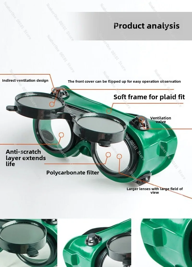 Welding glasses head-mounted firing welding protective glasses