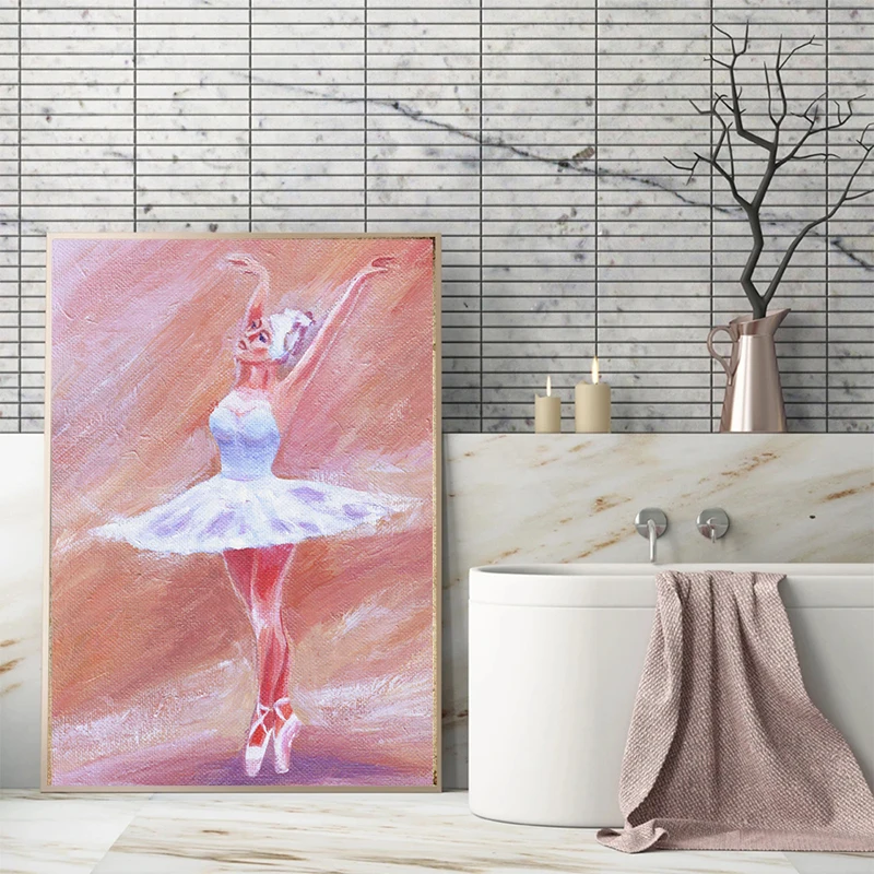 راقصة الباليه الملونة الرصاص اللوحة قماش المشارك الأبيض سوان صور فنية للجدران لغرفة المعيشة غرفة نوم ديكور المنزل الحديث هدية
