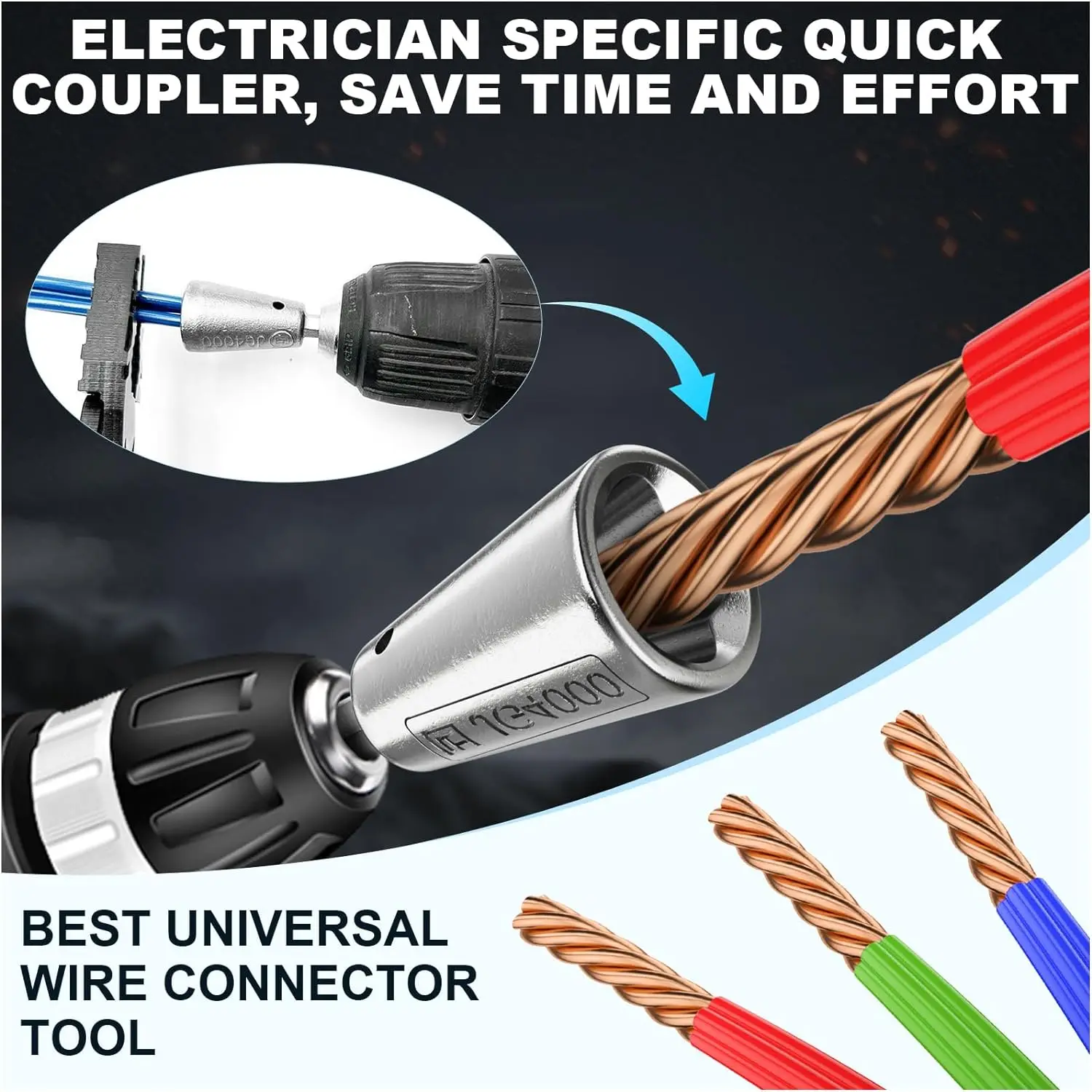 Herramienta de torsión de alambre para taladro, enchufe de conector de alambre, construcción robusta de acero inoxidable, mango Hexagonal de 6mm,