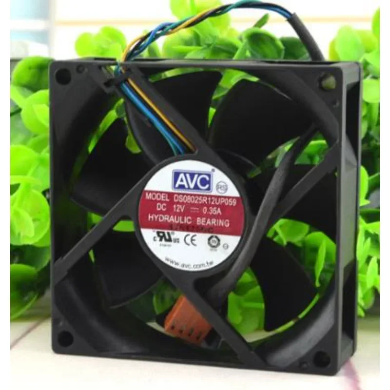 AVC DS08025R12UP059 8cm 8025 12V 0.35A 4핀 PWM 속도 조절 팬 80x80x25mm용 새 CPU 냉각 팬 썸네일 2