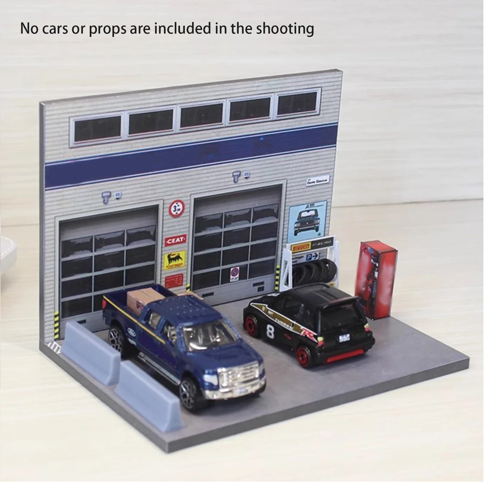 ใหม่ 1:64 โรงรถที่จอดรถรุ่น Diorama City Street Building ฉากของเล่นสนุกชุดอุปกรณ์เสริมของขวัญ