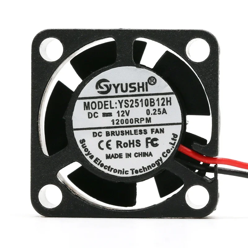 Ventola di raffreddamento per dispositivo silenzioso in miniatura 25x25x10mm 25mm DC 5V 12V 24V Durevole doppia sfera