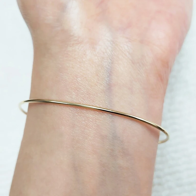 14K Goldfilled 7 Zoll Flex-Armreif 2,3mm mit Gewindekugeln Armband Handgemachter Schmuck Boho Charms Armbänder DIY Schmuckzubehör – Detail 13