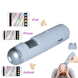 Wireless Dermatoscope Scalp/Skin /Hair Follicle Detector Rechargeable Testing Analysis Magnifier Professional 50X Skin Analyzer