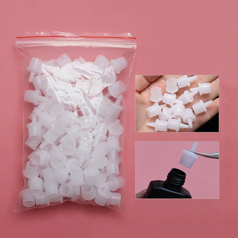 100Pcs Eyelash Glue Bottle Plug Adhesive Cup Nozzle Adhesive Holder Stopper Individual Eyelashes False Lash Extension Tools