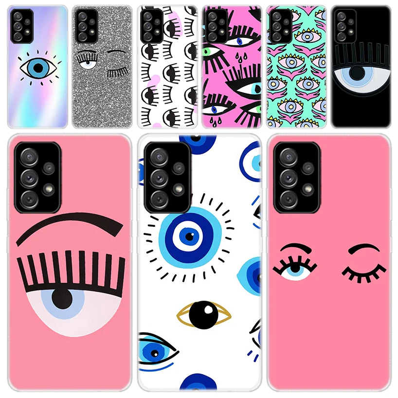 Ferragnies Eyes Chiara Soft Phone Case for Samsung Galaxy A51 A50S A41 A31 A21S A11 A71 A70 A40 A30S A20E A10 A6 A7 A8 + A9 Cove