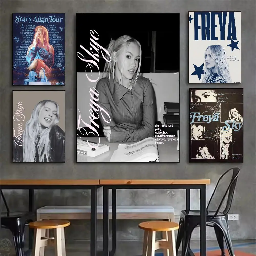 F-Freya S-Skye Poster Wall Art Poster Sticker For Living Room Bar Bedroom Home Decoration
