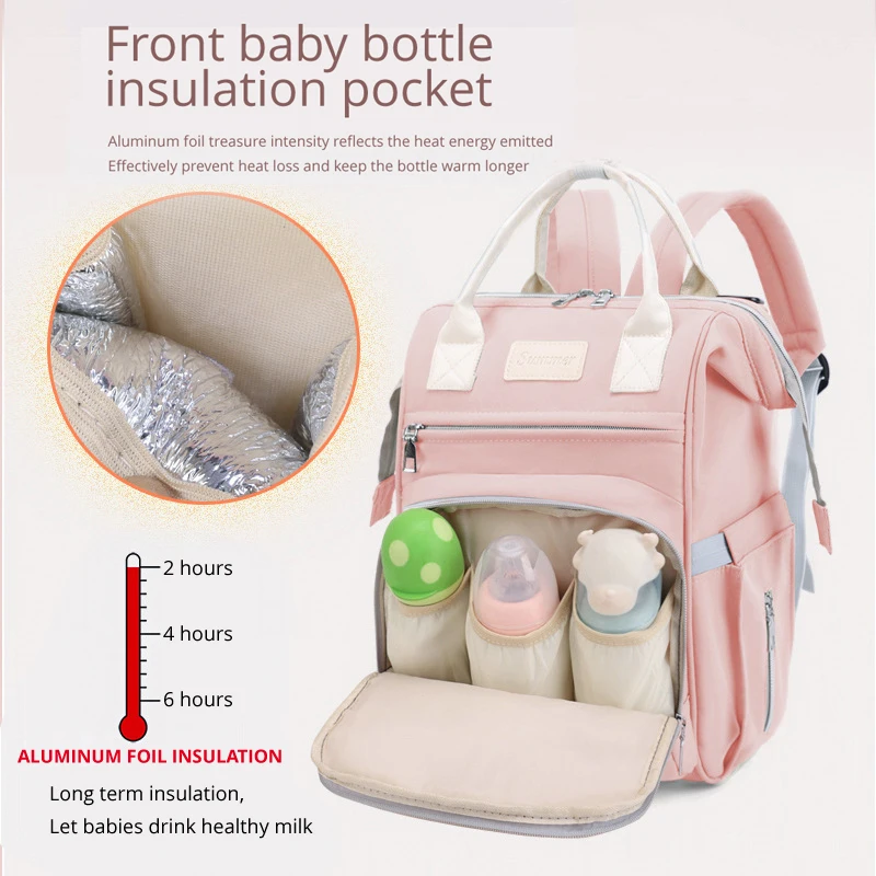 Mochila multifuncional de nailon para madre e hijo, de gran capacidad bolso de viaje, mochila de moda, novedad de verano