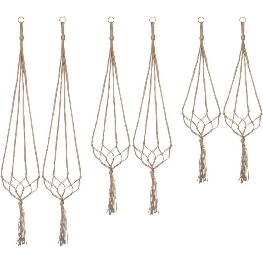 

Plant Hangers Indoor Macrame Hanging Planter Holder 6 Pack 3 Sizes