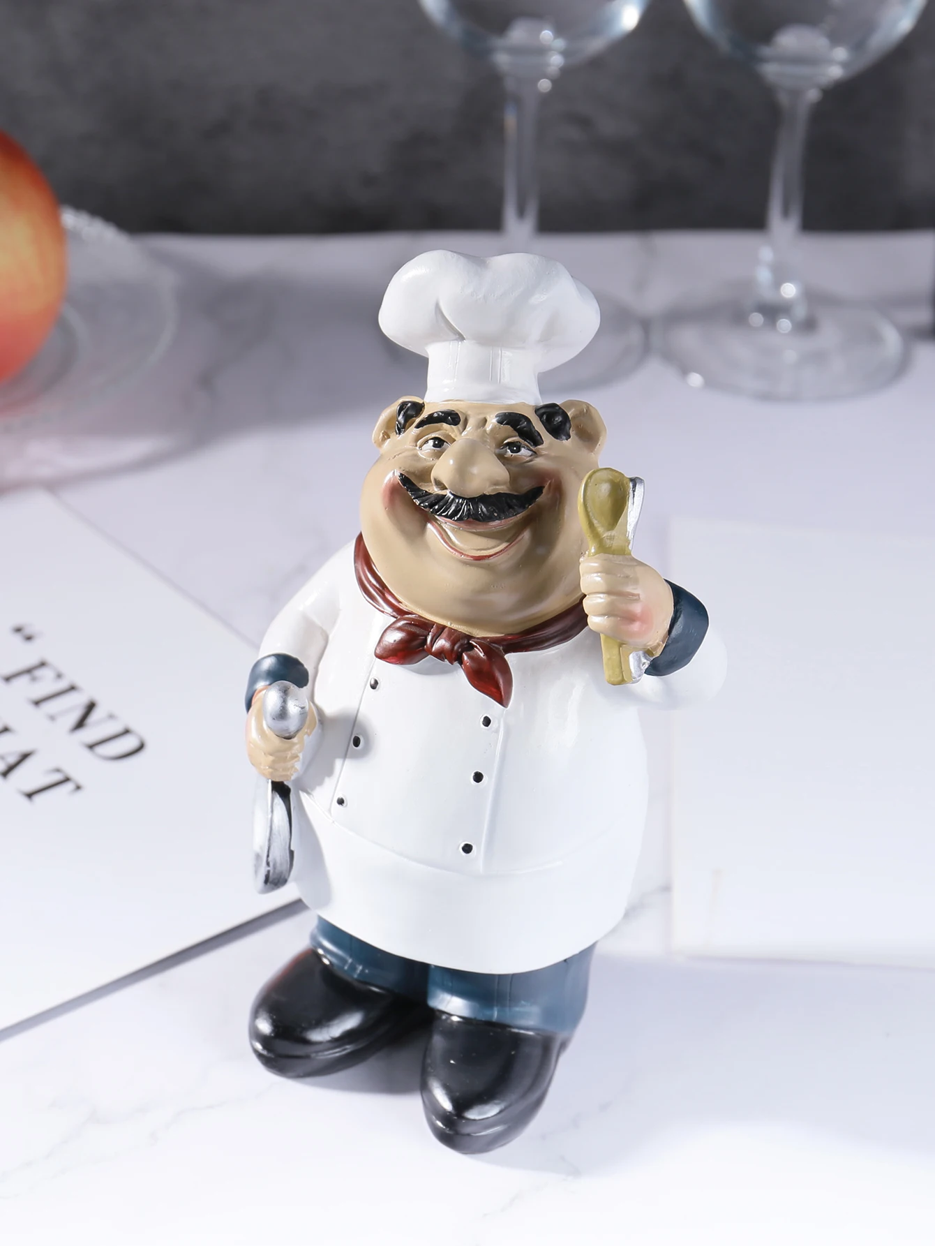 

Современный домашний декор, изысканные декоративные украшения, улыбающийся шеф-повар, набор из 4 предметов для кофейни, кухонь и обеденных столов