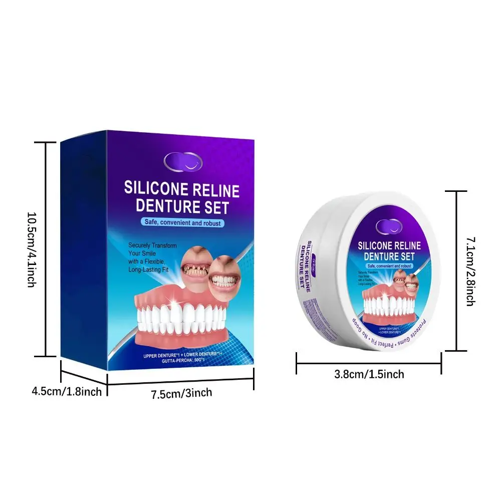 Veneers in Teeth Silikon Reline Prothesenset Zähne Comfort Fit Silikon Silikon Prothesenset Instant Soft