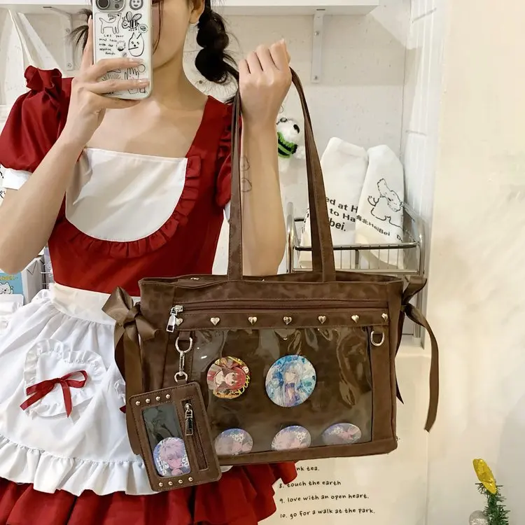

Cute Japanese-Style Itabag for Girls, Stylish Large Capacity Anime Cartoon Top Handle Shoulder Crossbody Bag