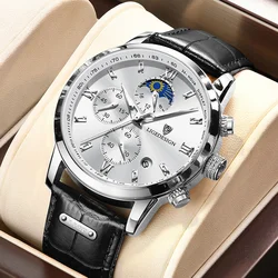 LIGE Luxury Man Wristwatch Waterproof Luminous Chronograph Men's Quartz Watches Stainless Steel Date Watch For Men Reloj Hombre