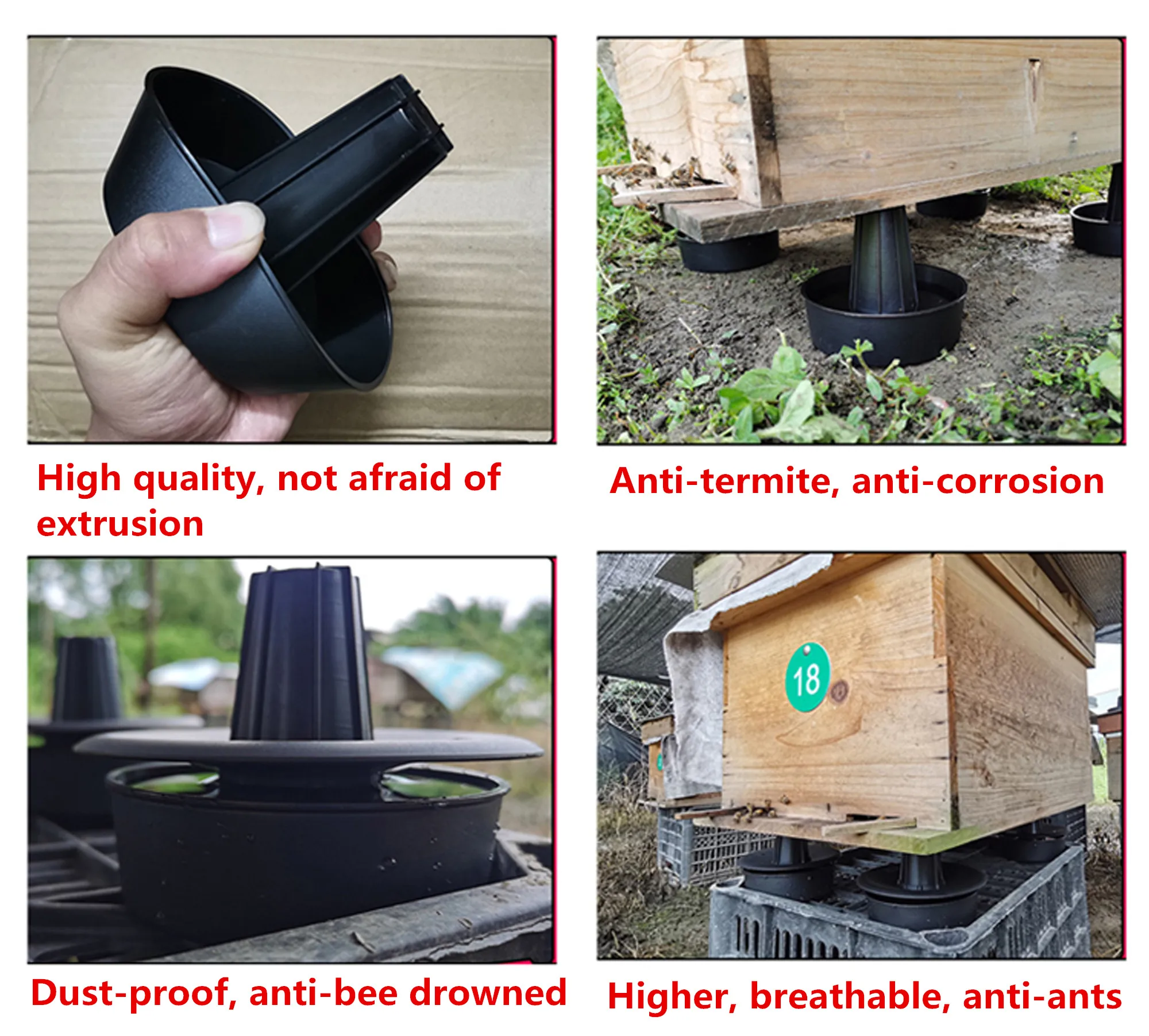 1Pc 4Pcs Beehive Anti Ant Bracket Sink Pedestal Heightened Hive Feet Stander Insect Spider Termite Prevent Beekeeping Supplies