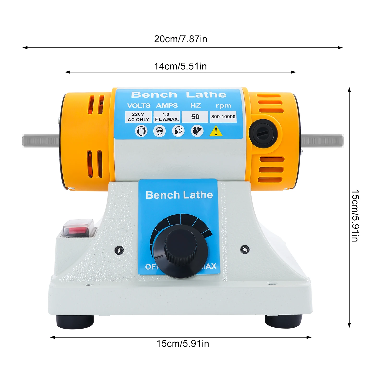 Tabletop Polishing Machine 320W Motor Corded Electric Adjustable Speed 800-10000RPM for DIY Grinding