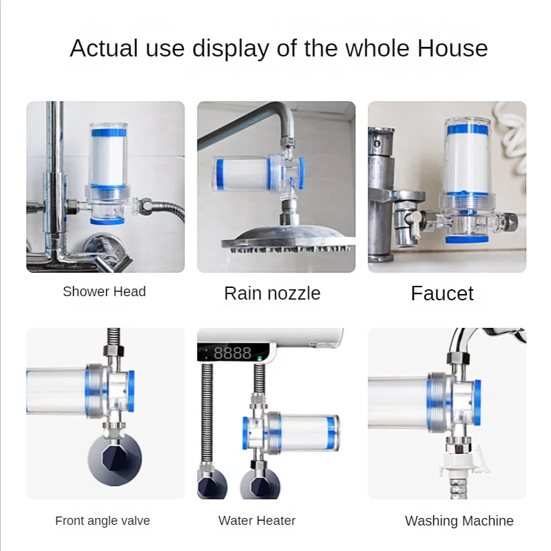 Penyaring pancuran Universal, pemurni Output Universal, penyaring pancuran katun PP, keran saringan pemanas air, perlengkapan dapur dan kamar mandi