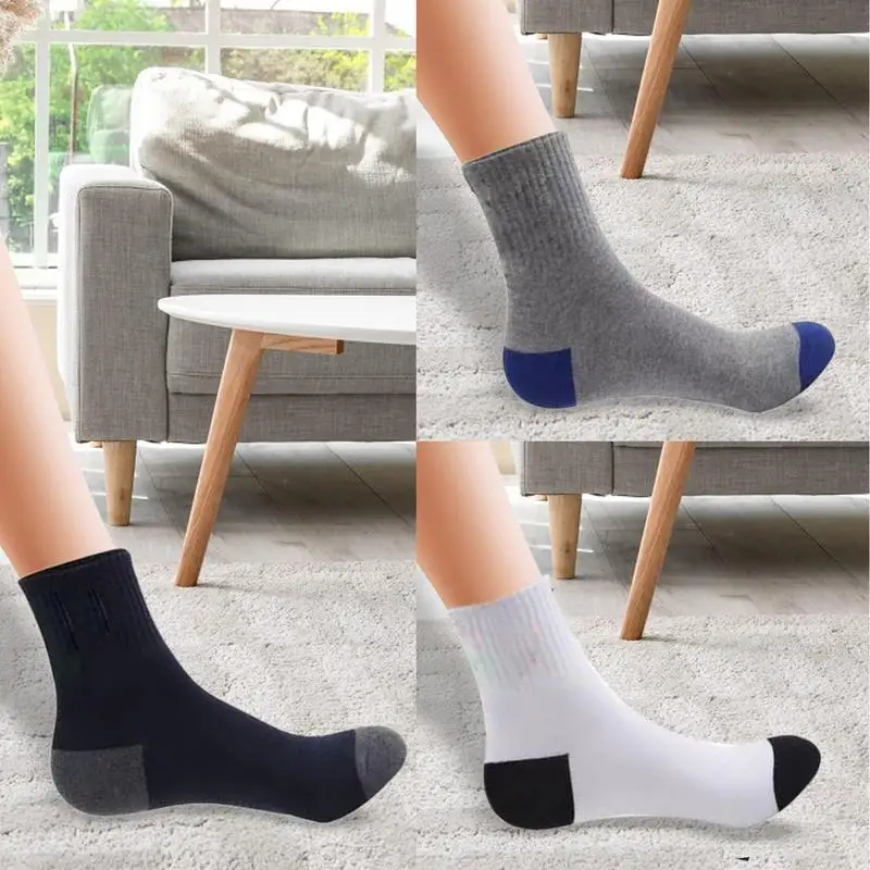 Men's Performance Socks 10 Pairs Moisture Control Medium Length Crew Socks Sweat-Resistant Moisture Wicking Athletic Socks