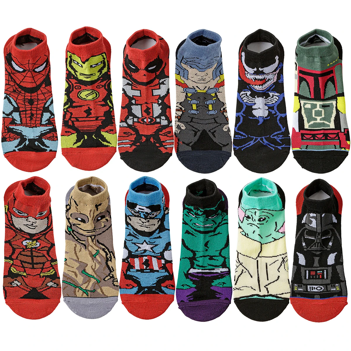 5/10 Pairs Avengers Cartoon Socks Men Women Hip Hop Street Fashion Funny Casual Crew Socks
