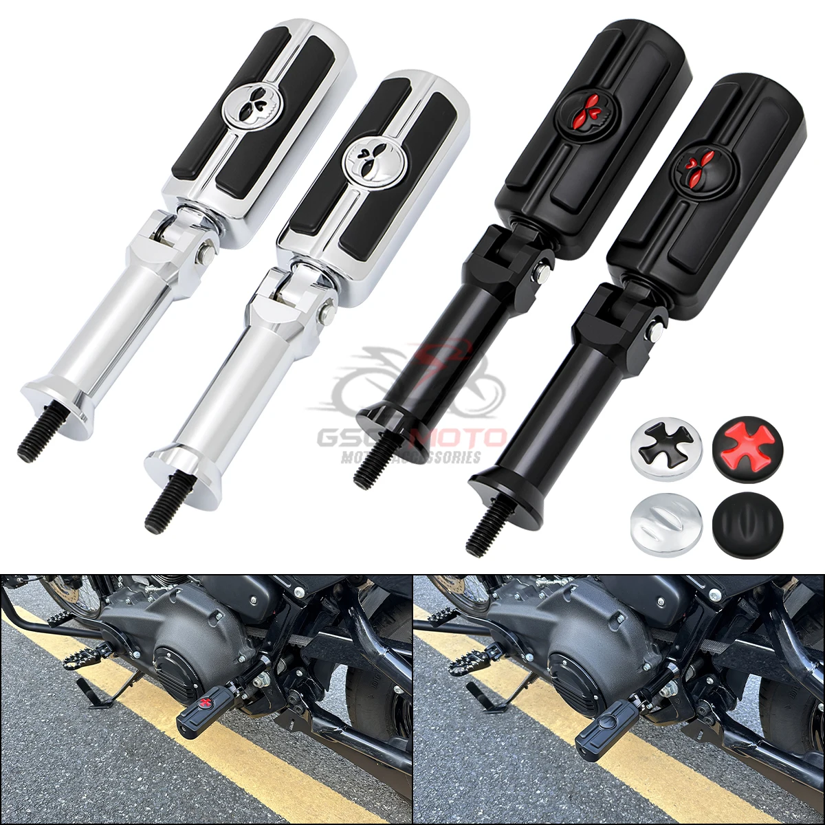 Rear Passenger Foot Pegs Footrest Mount For Harley Softail Heritage Breakout Fat Boy Street Bob 114 Low Rider Sport Glide Deluxe