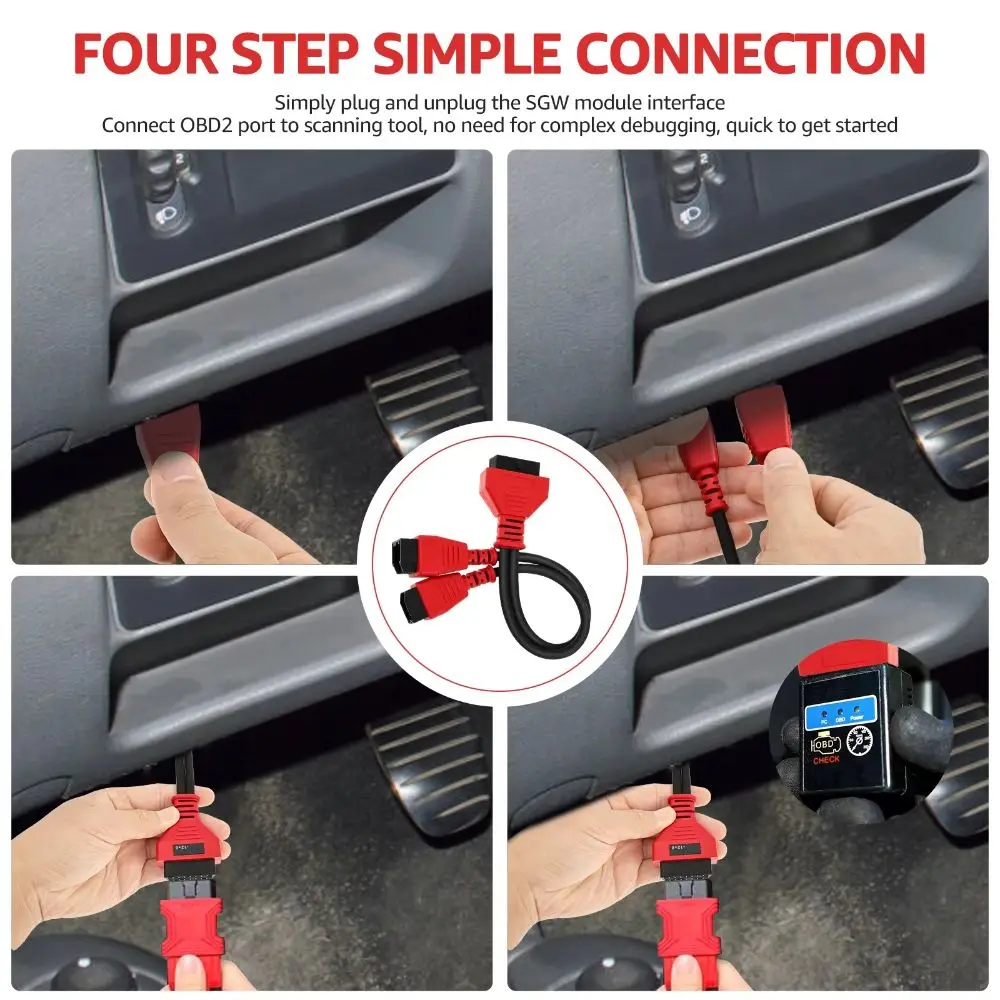 Professional 12+8 Pin OBD Adapter Cable Bypass Design Red Diagnostic Cord Diagnostic Tool Cable For Fiat