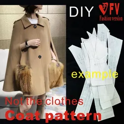 Sewing drawings female soil double-faced cashmere cloak coat garment structure pattern BFY-247