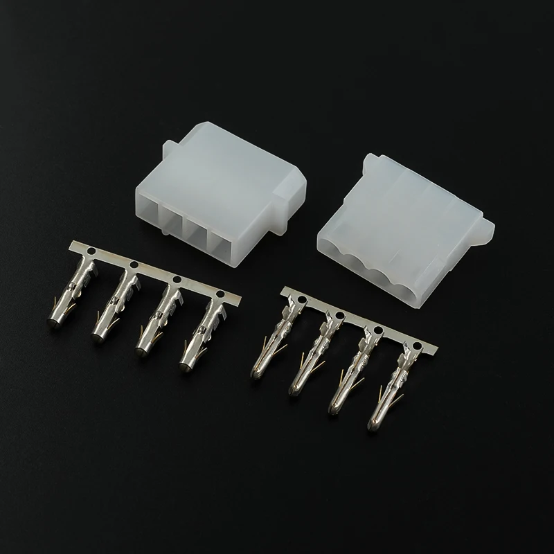 500pcs Big 4P Power Socket Connector Straight Needle Socket Male and Female Pair Plug Plastic Shell