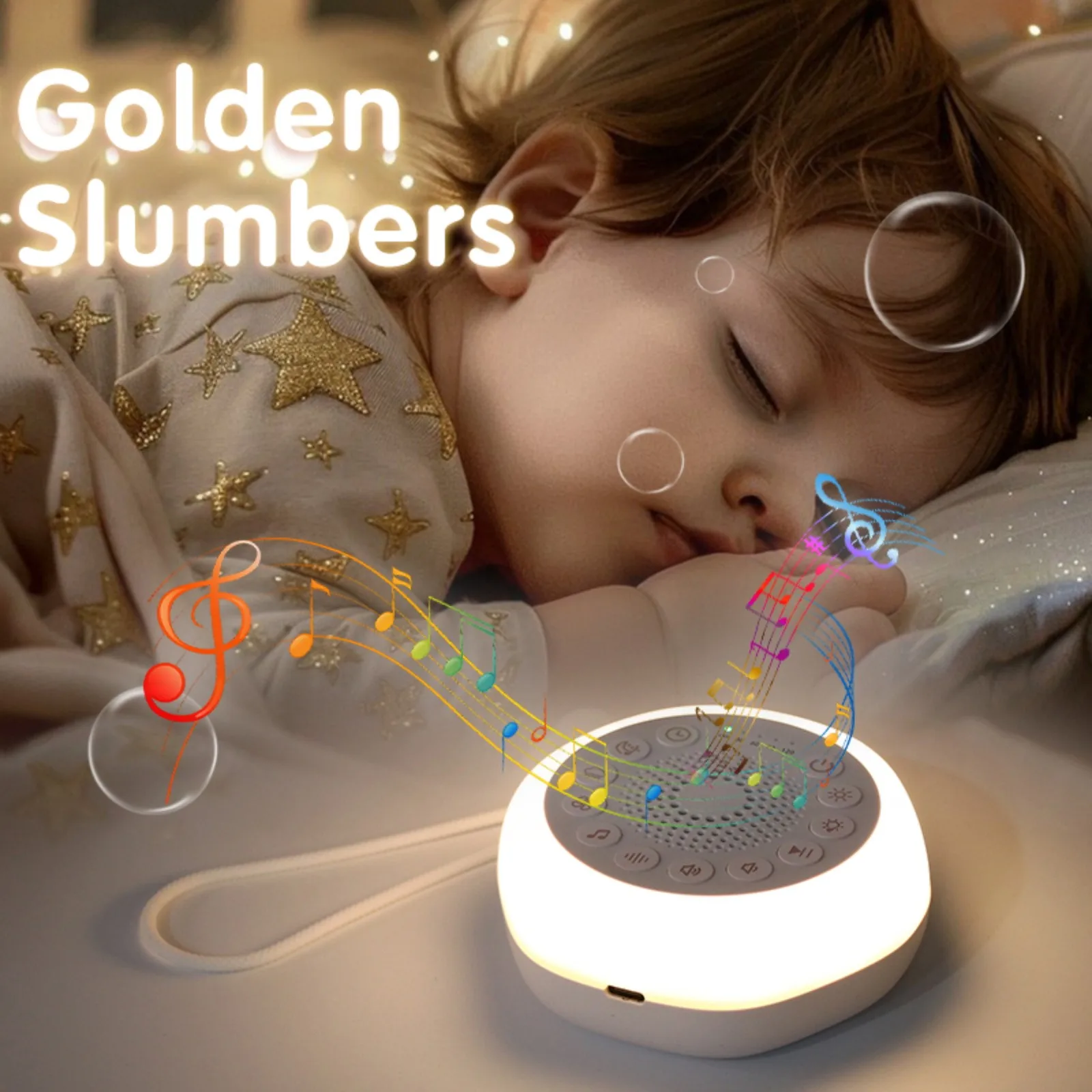 

Baby Night Light, Nursery Night Lamp for Breastfeeding, Noise Sleep Device Warm Light Nightlight, Eye Caring, Easy Flip Design,M