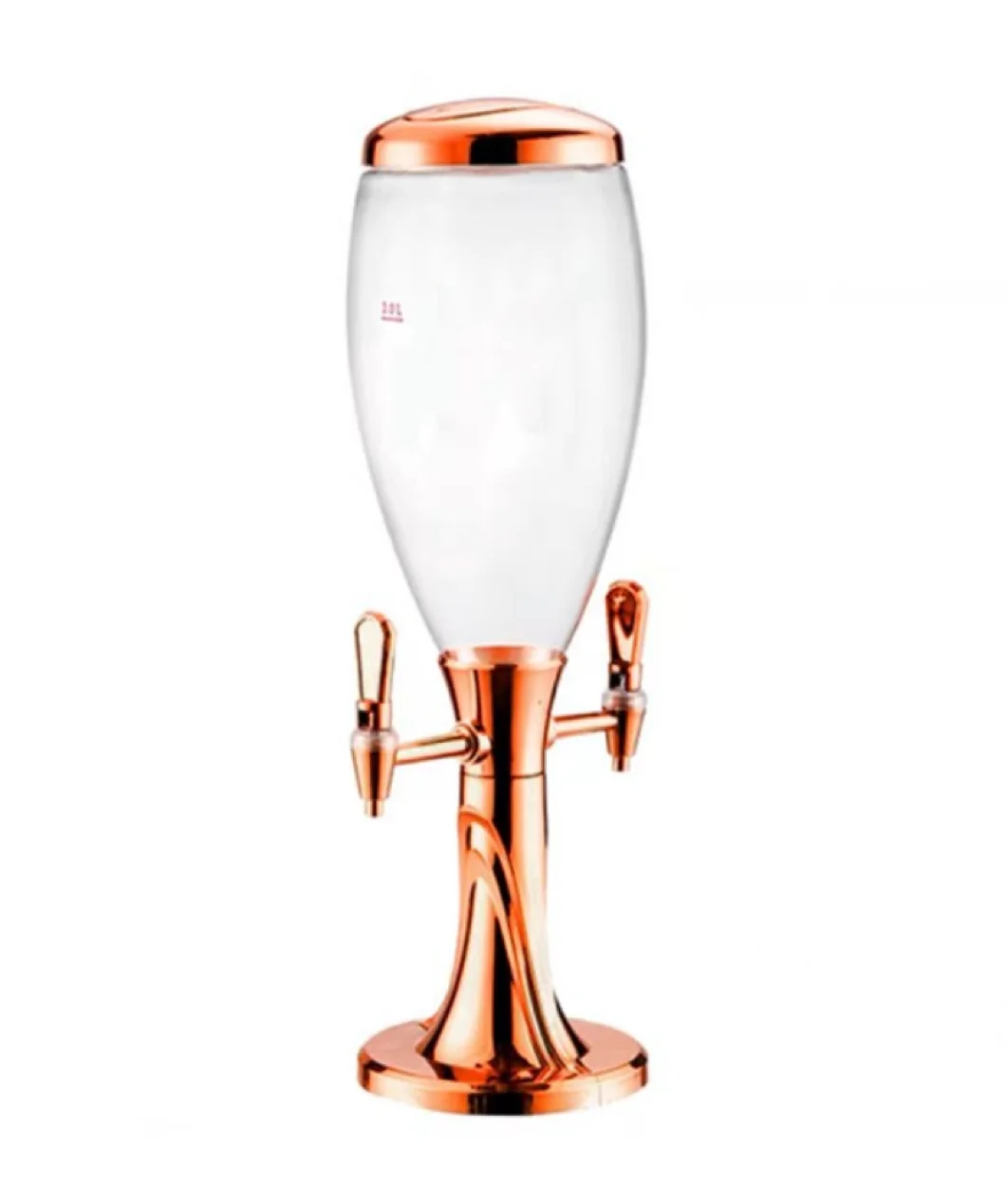 Customized double faucet wine dispenser restaurant dining table buffet ice drink beer tower plastic water dispenser