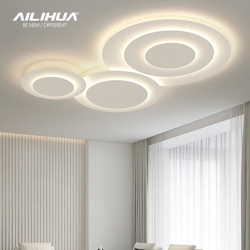 Slim living room light modern simple creative led ceiling light Nordic light luxury bedroom main light luxurious atmospheric lam