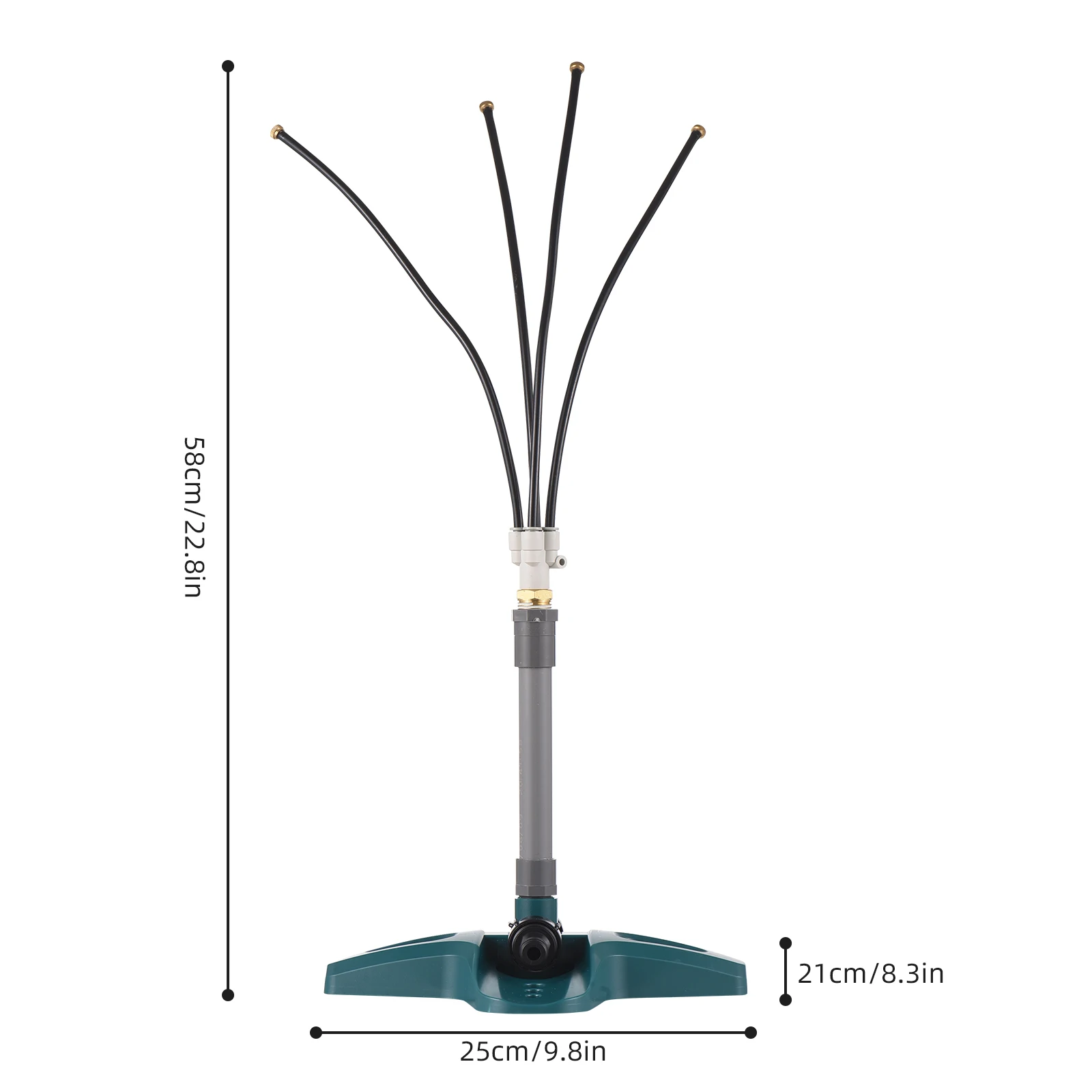 Standing Misters Portable Misting Cooling System with 4 Brass Spray Nozzles/26Ft (8M) Misting Line/Riser Tube, Stand Mister