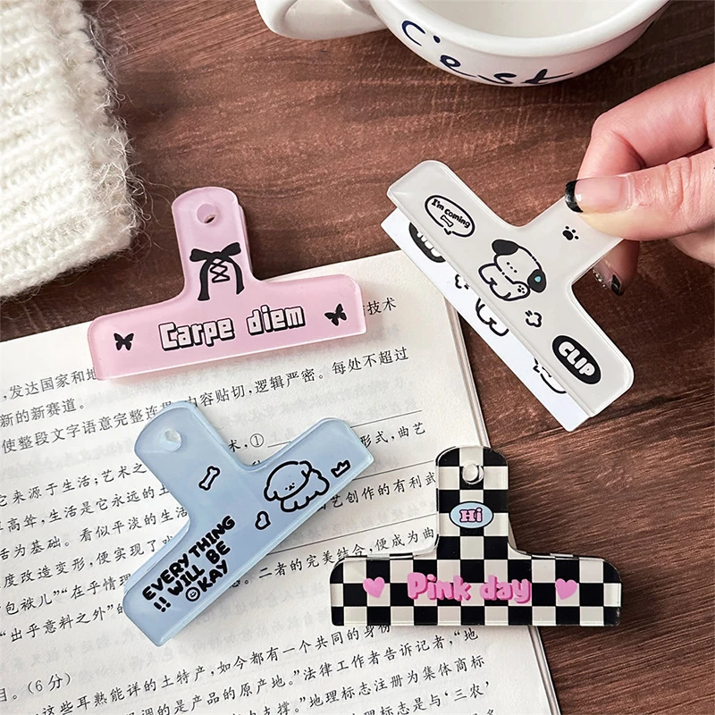 1 Piece Retro Binder Clip Vintage American Style Non-sticky Memo Pad Clip Kawaii Acrylic Scrapbook Snack Seal Clip Cute Student