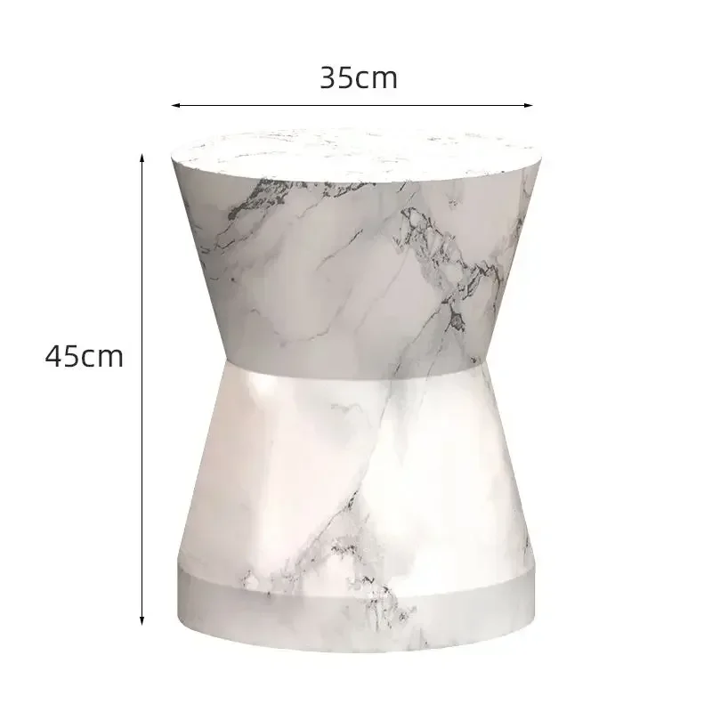 Modern Simple Magnesium Oxide Water Transfer Edge Table Living Room Sofa Small Coffee  Homestay Minimalist  Round image 6
