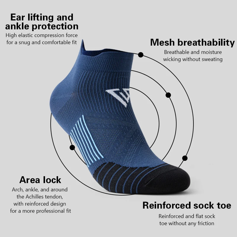 Sports Socks For Men Women Breathable Running Fitness Compression Socks Professional Marathon Quick Dry Socks Elastic Footwear