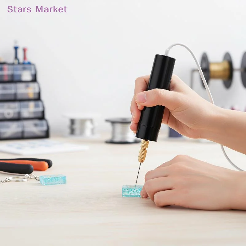 USB Powered Mini Portable Electric Drill With 3 Drill Bits Stable Performance For DIY Craft Jewelry Resin Drilling