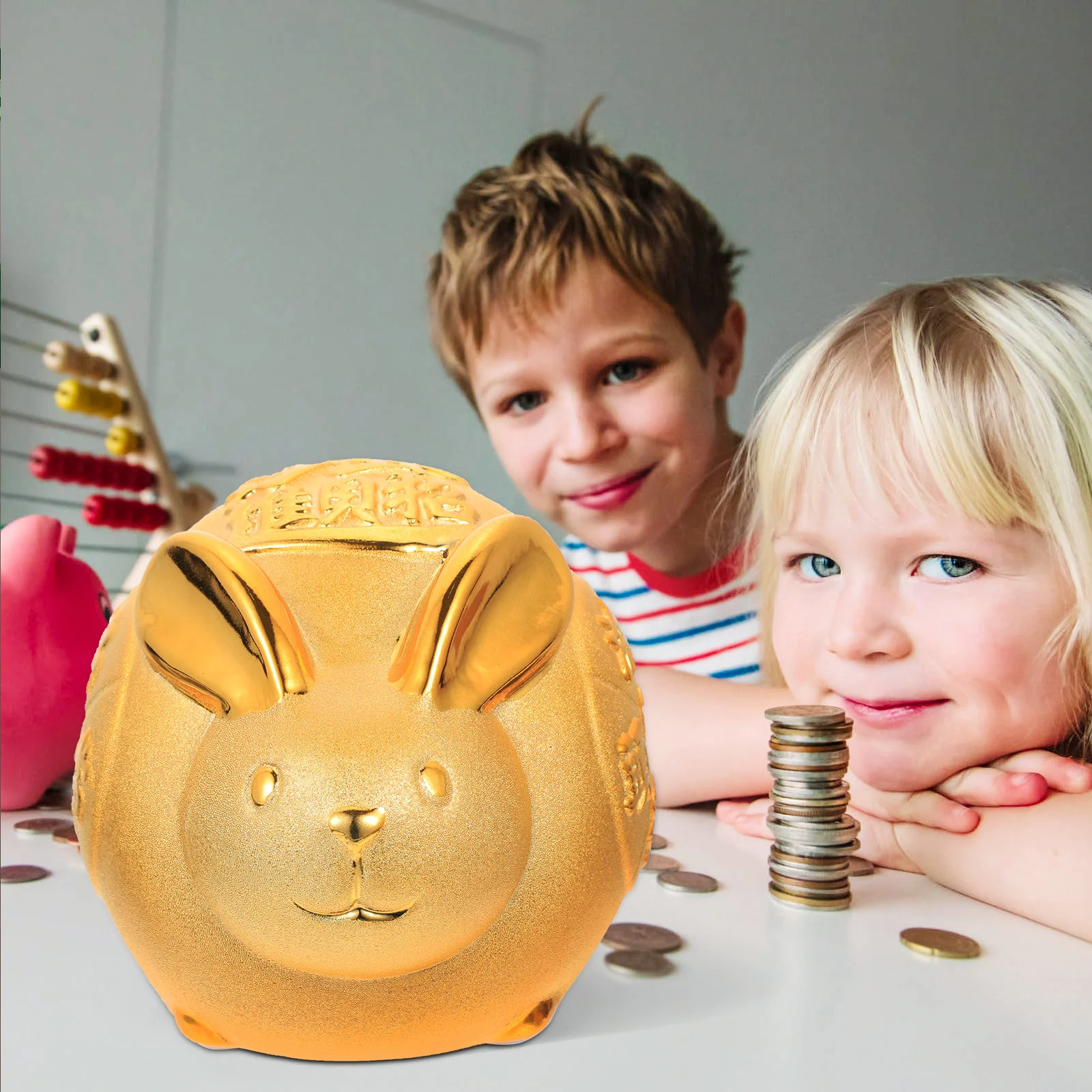 

Gifts Rabbit Piggy Bank Chinese Piggie Money Coin Large Piggybank Banks
