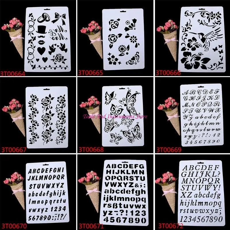 레이어링 스텐실 앨범 앨범 스크랩북 그림 그림 템플릿 종이 DIY 금형 C7AC