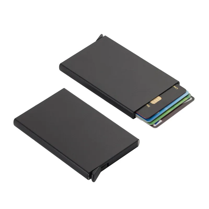 Anti-theft ID Credit Card Holder Porte Carte Thin Aluminium Metal Wallets Pocket Case Bank Women Men Credit Card Box