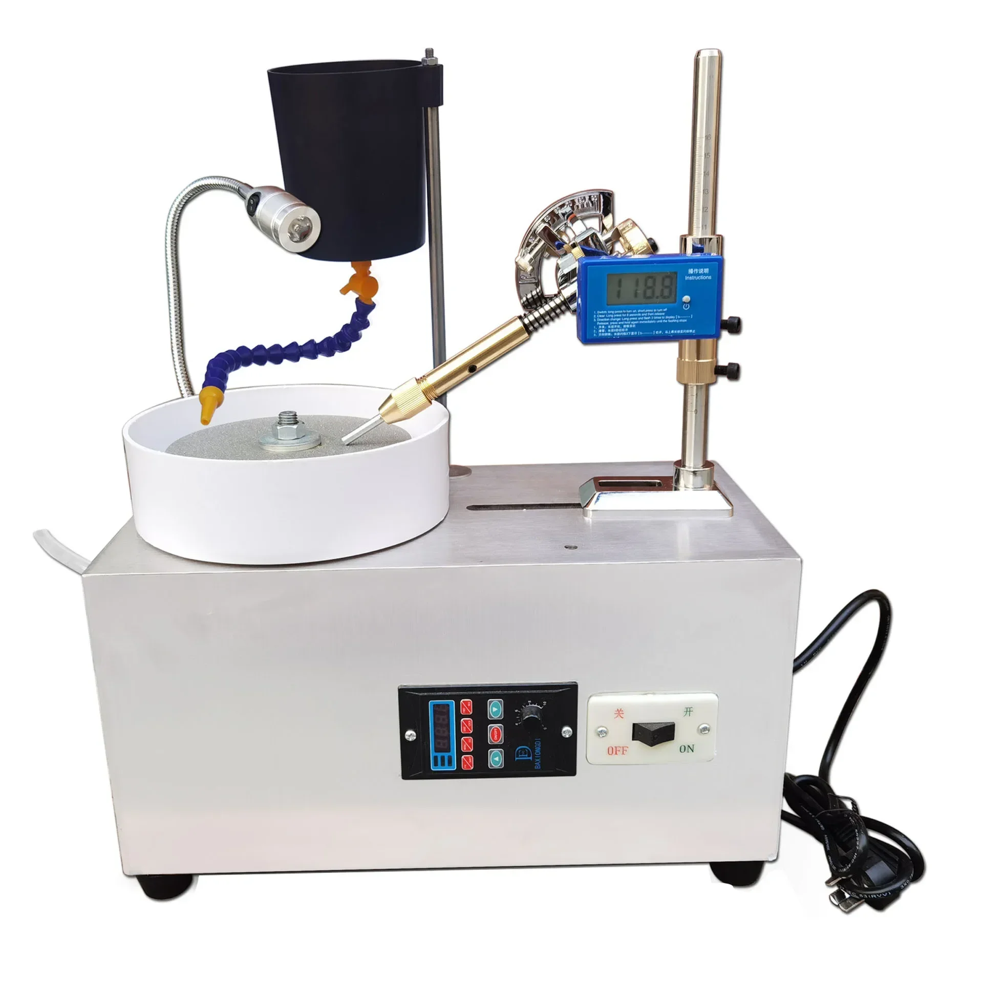 Jewelry Jade Gemstone Faceting Polishing Gem Grinding Machine Stepless Variable Frequency Speed Regulation Polishing Equipment