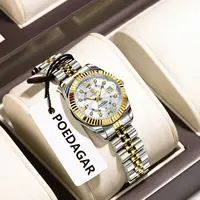POEDAGAR, relojes originales elegantes para mujer, reloj de pulsera resistente al agua con fecha luminosa para mujer, reloj de pulsera de cuarzo de acero inoxidable a la moda para mujer