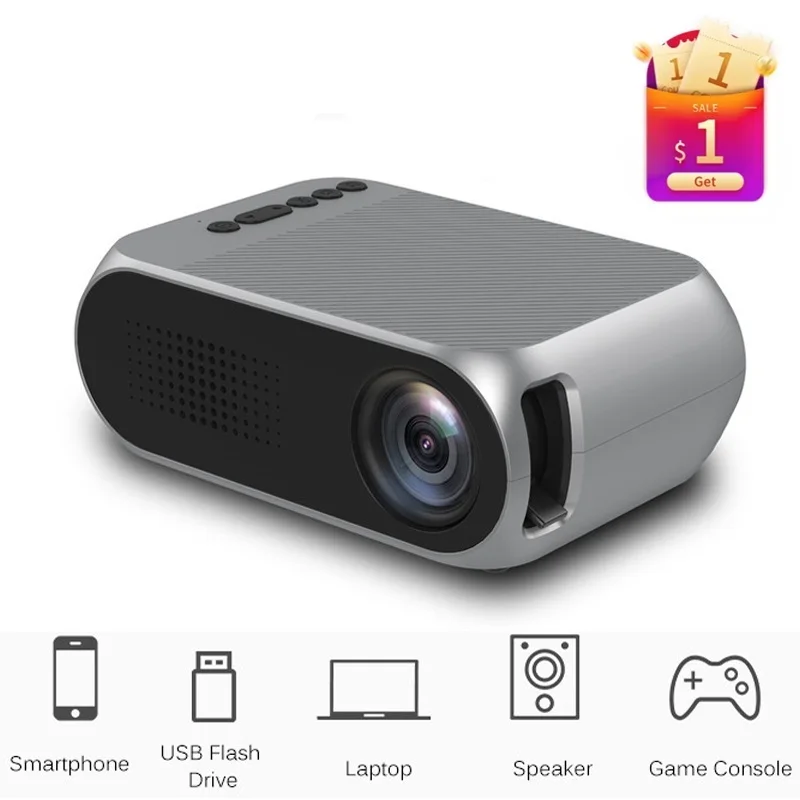 New YG320 Mini Projector YG300 Upgrade Portatil Led Proyector Audio HDMI-compatible Home Cinema Media Player Video Beamer