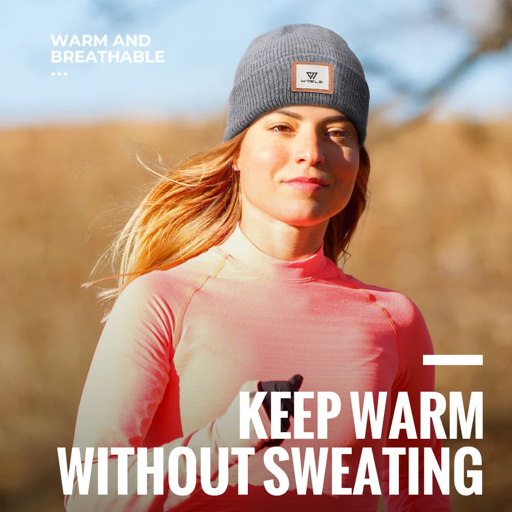 WRELS Gorro de punto grueso de invierno con forro polar térmico, gorro de calavera suave a prueba de viento para hombres y mujeres, esquí al aire libre, senderismo