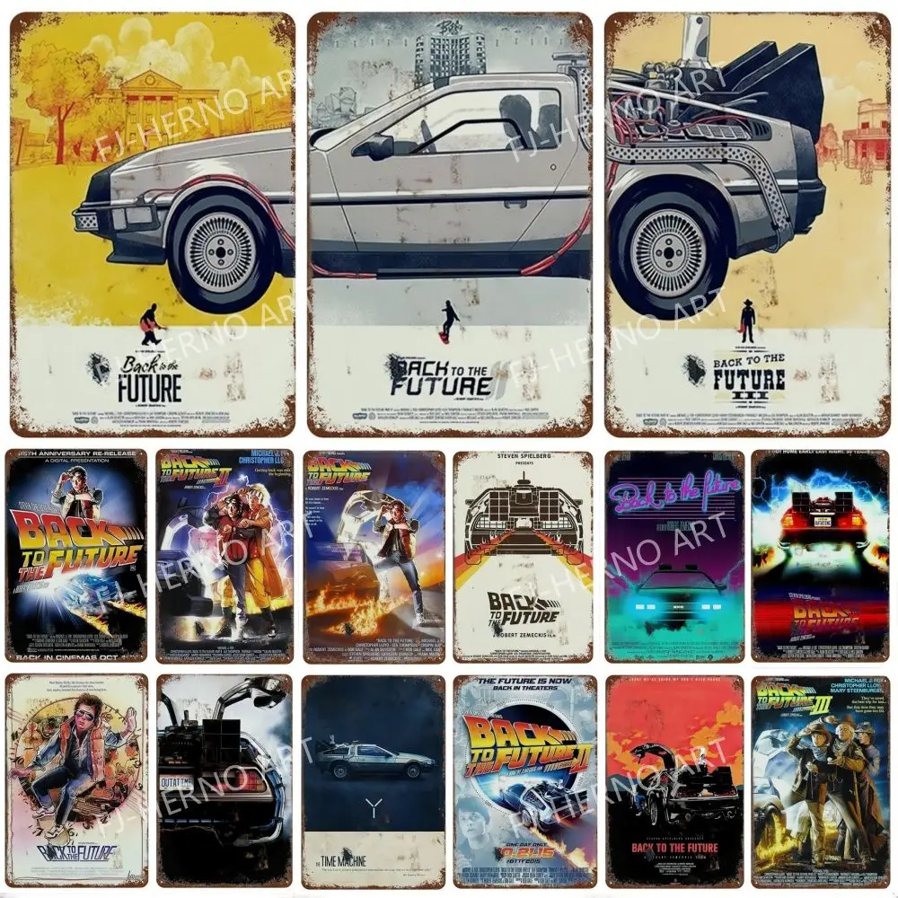 Back to the Future Films Metal Sign Old Movie Metal Plaque Poster Vintage Wall Plate Bar Club Wall Decor Retro Home Decor