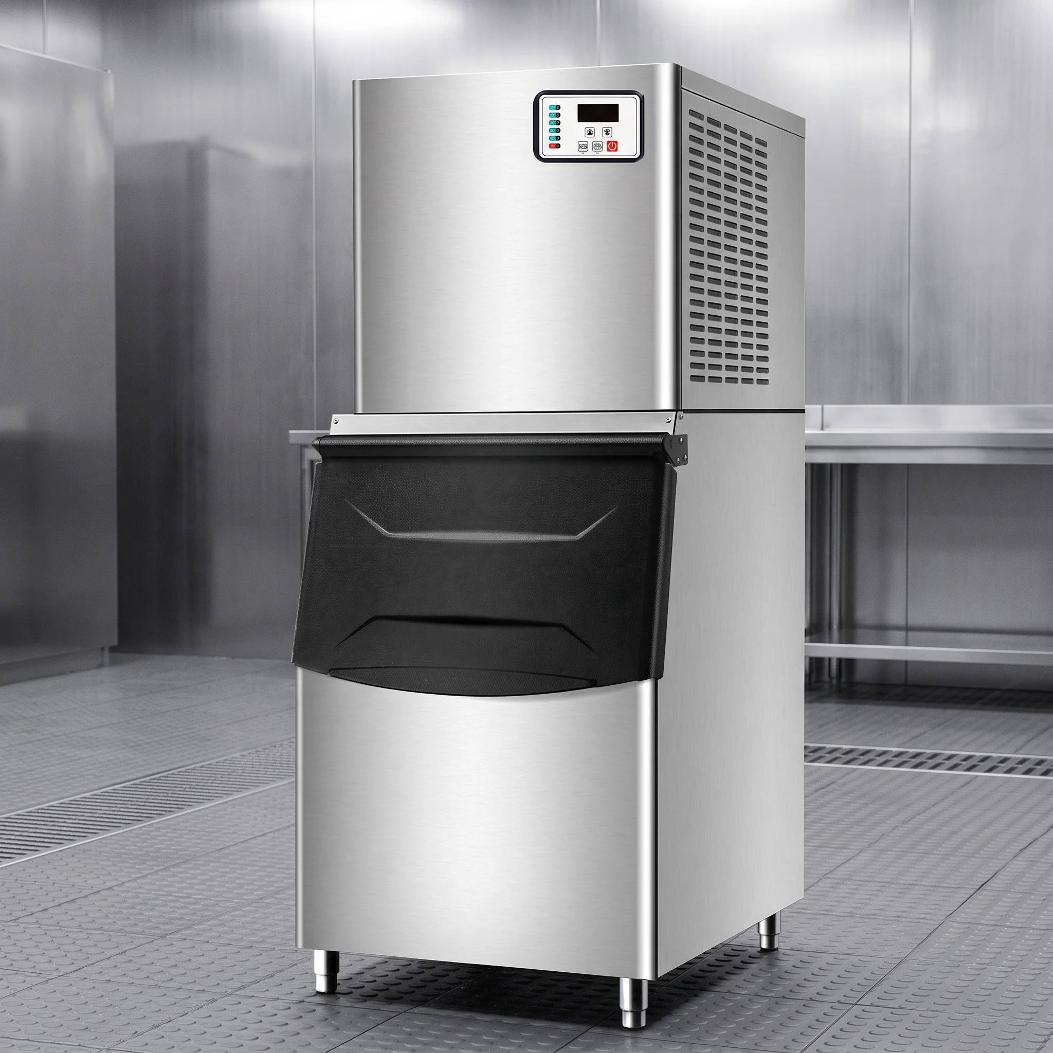 Commercial Ice Maker Machine 150kg 24h Stainless Steel Ice Cube Maker for Restaurant Bar Hotel